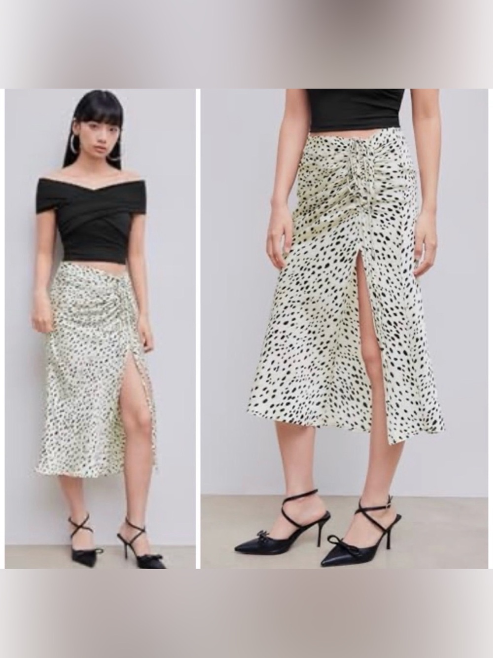 NEW- Cider Spot Leopard Print
Drawstring Split Maxi Skirt Medium